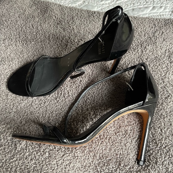 Stuart Weitzman Nudist Sandals size 9.5 black patent - Picture 2 of 5
